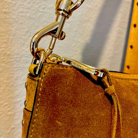 NWOT Rebecca Minkoff Darren Zip Suede Shoulder Bag in Whiskey - Picture 8 of 16